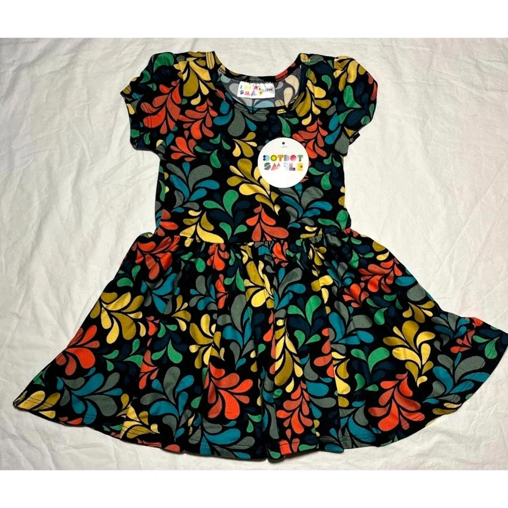 Dot Smile Baby Girl 12 18 24 Mo Dress Lot 3pc Fall Leaf Floral Feather Theme NWT